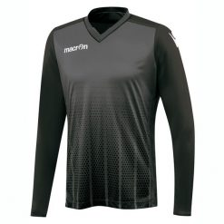 Koszulka bramkarska Macron gemini. Czarne koszulki sportowe męskie Macron, bez wzorów, bez kołnierzyka, bez ramiączek, do piłki nożnej. Za 252.50 zł.