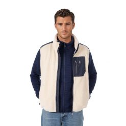 Bluza polarowa bez rękawów CMP sherpa z dzianiną rozpinana z kieszeniami ciepła. Brązowe bluzy męskie Aulp, m, bez wzorów, z dzianiny, bez kaptura. Za 179.99 zł.