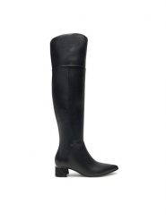 Guess Kozaki Lucie2 FLFLU2 ELE11 Czarny. Czarne kozaki damskie Guess, ze skóry, bez obcasa, na słupku. Za 1,099.00 zł.