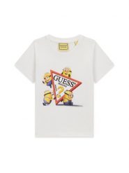 Guess Kids T-Shirt 183593 Biały Classic Fit. Białe t-shirty dla chłopców Guess Kids, z aplikacjami, bez ramiączek. Za 114.99 zł.