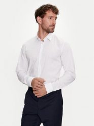 Calvin Klein Koszula K10K113163 Biały Slim Fit. Białe koszule męskie Calvin Klein, m, bez wzorów, z bawełny, bez kołnierzyka, bez ramiączek. Za 259.99 zł.