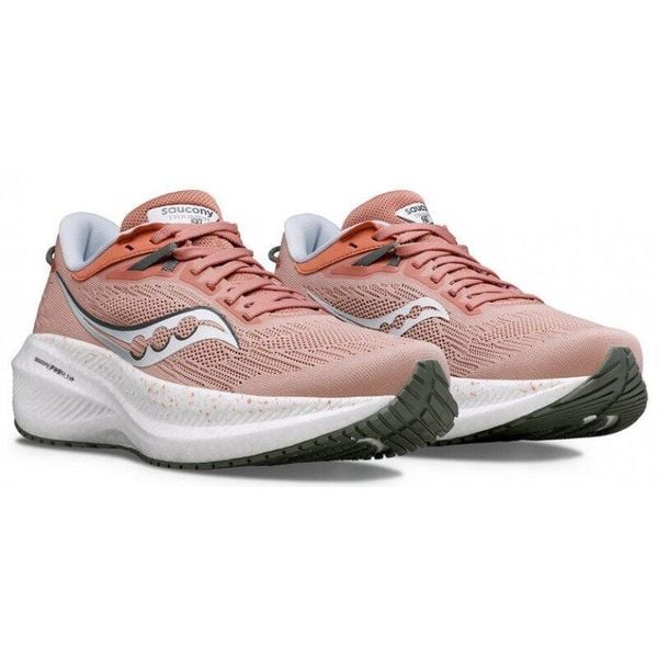Buty do biegania damskie Saucony Triumph 21. Czerwone obuwie sportowe damskie Saucony, bez wzorów, do biegania. Za 579.99 zł.