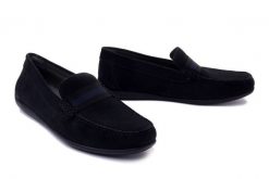 GEOX U450WA 00022 C4002 navy, mokasyny męskie. Czarne mokasyny męskie Geox, bez zapięcia. Za 469.90 zł.