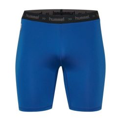 Spodenki termoaktywne piłkarskie dla dorosłych Hummel First Performance Tight. Niebieskie krótkie spodenki sportowe męskie Hummel, m, bez wzorów, na fitness i siłownię. Za 55.00 zł.