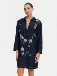 Munthe Sukienka codzienna Fiva 251130825110 Granatowy Loose Fit. Niebieskie sukienki damskie Munthe, na co dzień, bez wzorów, z lyocellu, bez kołnierzyka, bez ramiączek, proste. Za 1,019.00 zł.