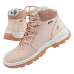 Buty trekkingowe 4F OBDH253 560 beżowy. Brązowe obuwie sportowe damskie bez wzorów, z materiału, trekkingowe. Za 476.81 zł.