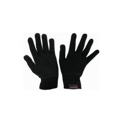 Rękawiczki jeździeckie dzianinowe Tricot czarne. Czarne rękawiczki damskie FOUGANZA, z dzianiny. Za 12.99 zł.