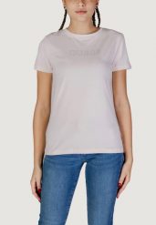 Koszulka crop top Kobieta GUESS ACTIVE BRIANA SS. Czerwone koszulki sportowe damskie Guess Active, s, z aplikacjami, z bawełny, bez kołnierzyka, bez ramiączek. Za 168.30 zł.
