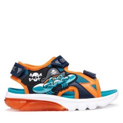 Sandały Geox. Niebieskie sandały chłopięce Geox, bez zapięcia. Za 249.99 zł.