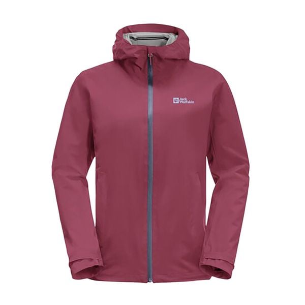 Kurtka przeciwdeszczowa damska Jack Wolfskin Highest Peak. Czerwone kurtki damskie Jack Wolfskin, xs, bez wzorów, bez kaptura. Za 439.99 zł.