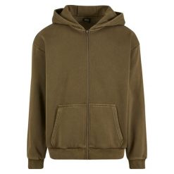 Bluza z kapturem i zamkiem błyskawicznym Urban Classics Vintage. Zielone bluzy męskie Urban Classics, m, bez wzorów, z kapturem. Za 243.50 zł.