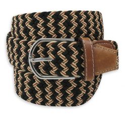 Pasek Elastyczny, Pleciony, Beżowo-Czarny, do Spodni, Casualowy, Parciany -ALTIES. Brązowe paski damskie Alties, bez wzorów, z elastanu. Za 59.00 zł.