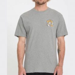 Koszulka Volcom Meowdy HTH Szara. Szare koszulki sportowe męskie Volcom, bez wzorów, bez kołnierzyka, bez ramiączek. Za 177.62 zł.