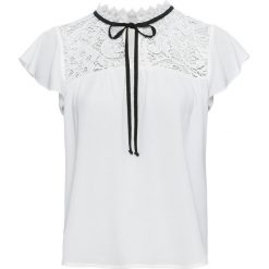 Shirt z koronką bonprix biel wełny. Bluzki damskie bonprix. Za 74.99 zł.