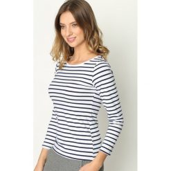 Biało-Granatowa Bluzka Horizontal. Bluzki damskie Born2be. Za 14.99 zł.