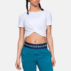 Under Armour Koszulka damska Lightweight Lux Crop Tee biała r. XL (1305484-100). Białe t-shirty damskie Under Armour, xl, bez wzorów, bez kołnierzyka. Za 58.40 zł.