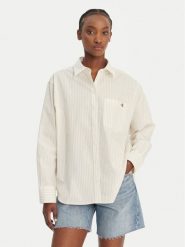 Calvin Klein Jeans Koszula LV047F103G Beżowy Relaxed Fit. Brązowe bluzki damskie Calvin Klein Jeans, xs, bez wzorów, z bawełny, bez kołnierzyka, bez ramiączek. Za 449.99 zł.