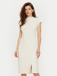 Calvin Klein Sukienka codzienna Heavy Crepe Ss Bodycon Dress K20K208091 Biały Slim Fit. Białe sukienki damskie Calvin Klein, na co dzień, bez wzorów, z syntetyku, bez kołnierzyka, bez ramiączek, bodycon. Za 499.99 zł.