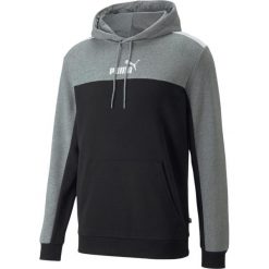 Bluza treningowa męska Puma ESS+ Block Hoodie TR. Szare bluzy męskie Puma, m, bez wzorów, z dresówki, bez kaptura, na fitness i siłownię. Za 169.00 zł.