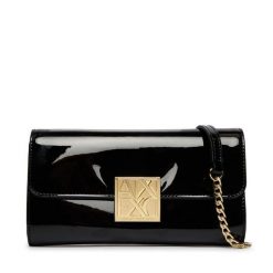 Torebka Armani Exchange. Czarne torebki do ręki damskie Armani Exchange, bez wzorów, wizytowe, bez dodatków. Za 469.99 zł.