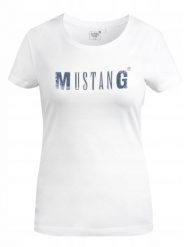 Koszulka Damska Mustang Sportowa Biała Bawełna Logo. Białe koszulki sportowe damskie Mustang, s, bez wzorów, z bawełny, bez kołnierzyka, bez ramiączek. Za 69.00 zł.