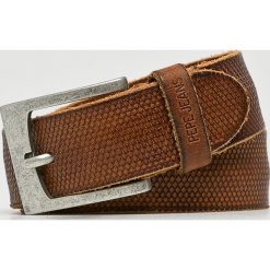 Pepe Jeans - Pasek skórzany. Brązowe paski damskie Pepe Jeans, w paski, z jeansu. W wyprzedaży za 139.90 zł.