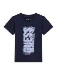Guess T-Shirt N6RI11 K8HM4 Granatowy Regular Fit. Niebieskie t-shirty dla chłopców Guess, z aplikacjami, z bawełny, bez ramiączek. Za 89.99 zł.