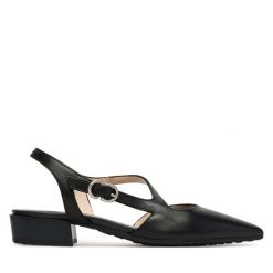 Czółenka Hispanitas. Czarne czółenka damskie Hispanitas, bez wzorów, bez obcasa, bez zapięcia. Za 609.99 zł.