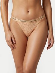 Calvin Klein Dół od bikini LV00QD5213 Beżowy. Brązowe bikini damskie Calvin Klein, l, bez wzorów. Za 79.99 zł.
