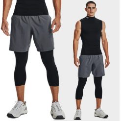 Spodenki fitness męskie Under Armour Woven Graphic. Szare krótkie spodenki sportowe męskie Under Armour, m, bez wzorów, na fitness i siłownię. Za 169.99 zł.