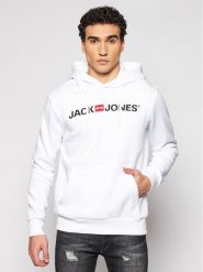 Jack & Jones Bluza Corp Old Logo 12137054 Biały Regular Fit. Białe bluzy męskie Jack & Jones, l, bez wzorów, z bawełny, bez kaptura. Za 119.99 zł.