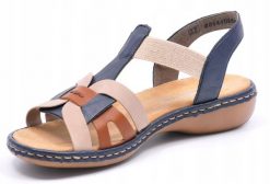 Rieker Rieker Sandals 65918-90 Granatowe 36. Sandały damskie Rieker, bez wzorów, bez obcasa, bez zapięcia. Za 240.74 zł.