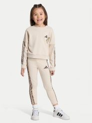 Adidas Komplet bluza i legginsy Animal Leggings Set KC7210 Beżowy Regular Fit. Brązowe bluzy dla dziewczynek Adidas, bez wzorów, z bawełny. Za 239.99 zł.