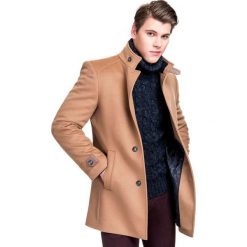 PŁASZCZ PSKS000051 PIERPAOLO. Brązowe płaszcze męskie Giacomo Conti, na jesień, eleganckie. Za 799.00 zł.