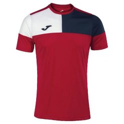 Koszulka Joma Crew Czerwono-Granatowo-Biała S. Białe koszulki sportowe męskie Joma, s, bez wzorów, bez kołnierzyka, bez ramiączek, do piłki nożnej. Za 160.99 zł.