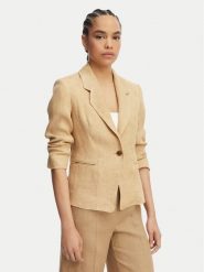 Marella Marynarka Cardato 2613041092 Beżowy Regular Fit. Brązowe żakiety damskie Marella, bez wzorów, ze lnu. Za 1,669.00 zł.