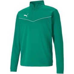 Bluza piłkarska męska Puma teamRISE 1 4 Zip Top. Zielone bluzy męskie Puma, m, bez wzorów, bez kaptura. Za 118.90 zł.