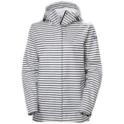 Damska wodoodporna kurtka z kapturem Helly Hansen Moss. Białe kurtki damskie Helly Hansen, bez wzorów, z kapturem. Za 399.50 zł.