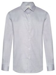 Calvin Klein Koszula LV019EU057 Niebieski Slim Fit. Niebieskie koszule męskie Calvin Klein, m, bez wzorów, z bawełny, biznesowe, bez kołnierzyka, bez ramiączek. Za 349.99 zł.