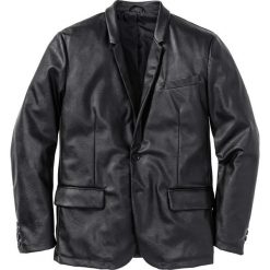 Marynarka z materiału w optyce skóry Regular Fit bonprix czarny. Marynarki męskie marki Giacomo Conti. Za 119.99 zł.
