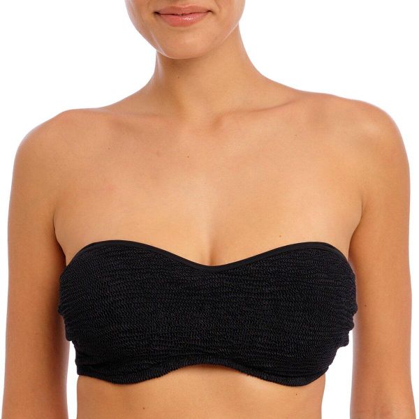 Damski biustonosz bandeau na fiszbinach Freya Ibiza Waves. Czarne biustonosze Freya, bez wzorów, z elastanu. Za 251.00 zł.