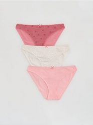 Bawełniane majtki typu figi 3 pack - wielobarwny. Figi damskie Reserved, l, bez wzorów, z bawełny. Za 49.99 zł.