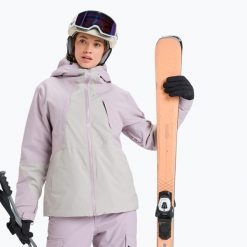 Kurtka snowboardowa damska ROXY Wild Twist. Fioletowe kurtki snowboardowe damskie Roxy, l, bez wzorów, z materiału, bez kaptura, snowboardowy, primaloft. Za 1,483.70 zł.