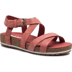 Sandały TIMBERLAND - Malibu Waves Ankle TB0A1XX4S43 Rust Nubuck. Czerwone klapki damskie Timberland, bez wzorów, z materiału, bez obcasa. W wyprzedaży za 269.00 zł.