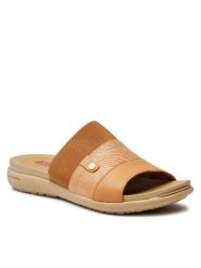 Go Soft Klapki WI16-5702-04 Beżowy. Brązowe klapki damskie GO SOFT, bez wzorów, ze skóry, bez obcasa. Za 139.99 zł.