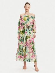 Guess Sukienka letnia W5GT16 WH9Z2 Kolorowy Regular Fit. Sukienki damskie Guess, na lato, m, z aplikacjami, z syntetyku, bez kołnierzyka, bez ramiączek. Za 399.99 zł.