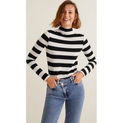 Mango - Bluzka Olivia. Szare bluzki damskie Mango, z bawełny, casualowe, z golfem. Za 79.90 zł.