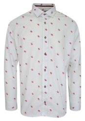 Koszula Wizytowa, Biała w Pandy, Motyw Zwierzęcy, Slimowana, z Długim Rękawem, Bawełniana -MASSARO. Czerwone koszule męskie Massaro, m, bez wzorów, z bawełny, biznesowe, bez kołnierzyka, bez ramiączek. Za 135.00 zł.