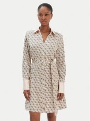 Guess Sukienka koszulowa W6RK90 WF1T2 Beżowy Regular Fit. Brązowe sukienki damskie Guess, l, z aplikacjami, z syntetyku, bez kołnierzyka, bez ramiączek, koszulowe. Za 619.99 zł.