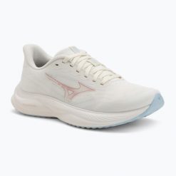 Buty do biegania damskie Mizuno Revolt 4. Białe obuwie sportowe damskie Mizuno, bez wzorów, z gumy, do biegania. Za 299.99 zł.